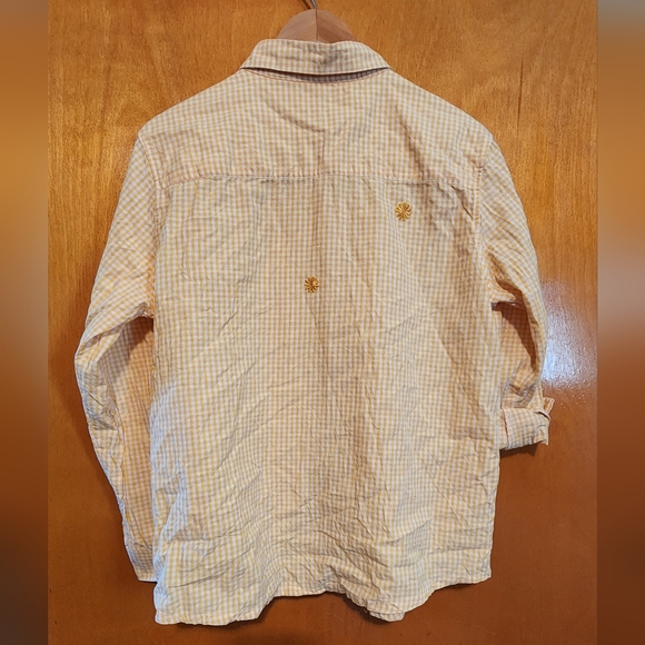 Yellow plaid sun sunflower embroidered button up - Picture 8 of 8